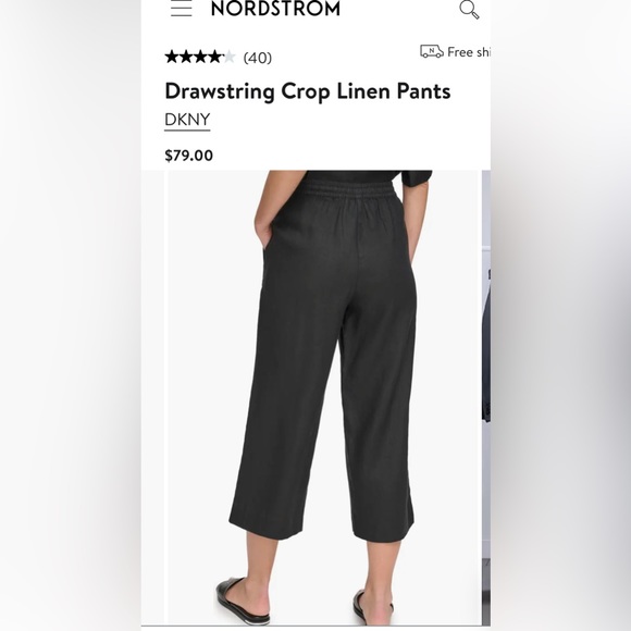 DKNY Wide Leg Crop Pants in Cobalt Blue size S - Picture 3 of 4